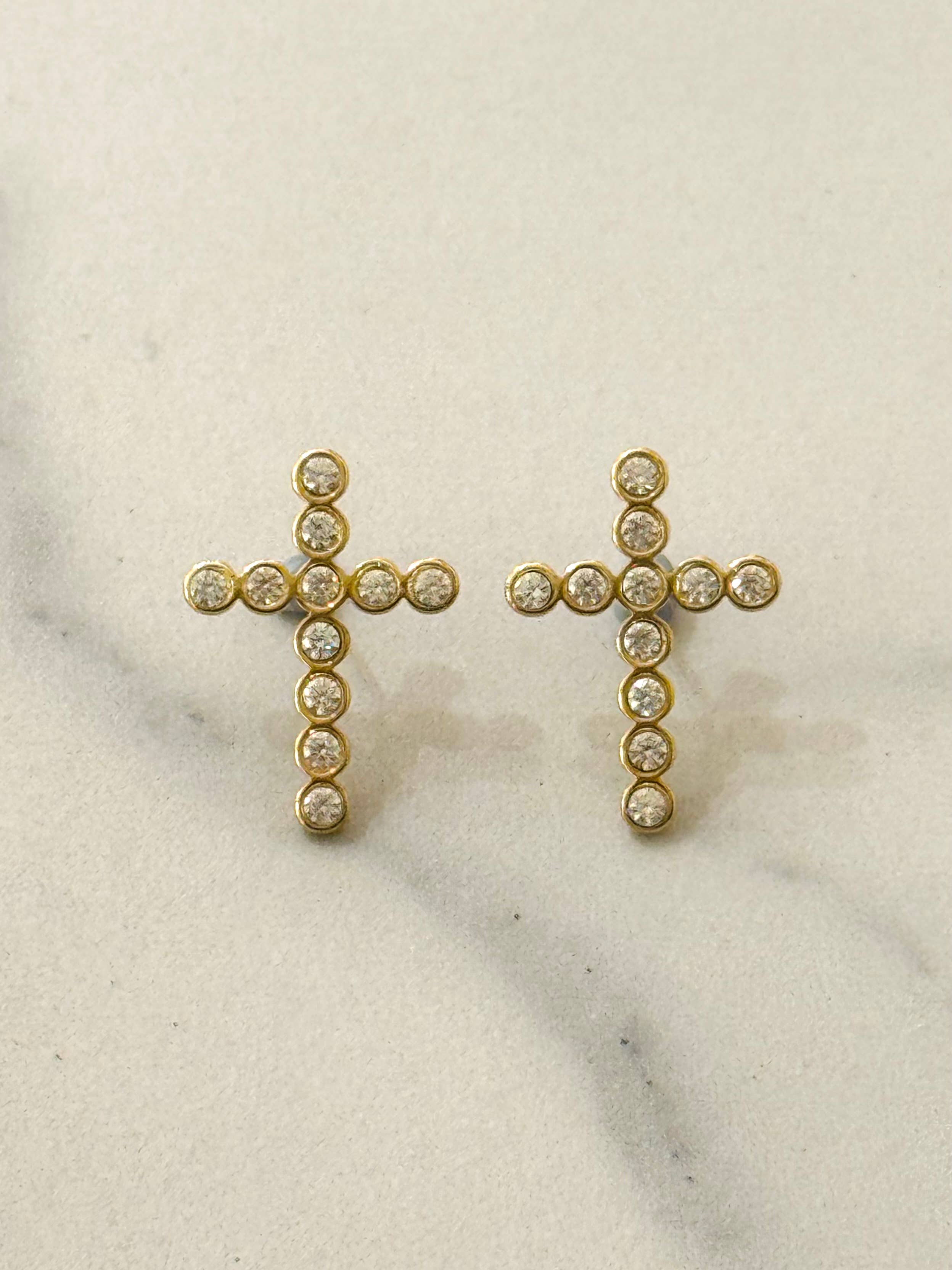 Cassette Barcelona - Wholesale Stud/post earrings - Minimal Cross Stud Earrings