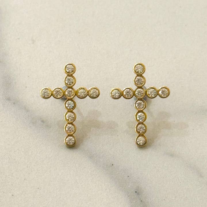 Cassette Barcelona - Wholesale Stud/post earrings - Minimal Cross Stud Earrings 0