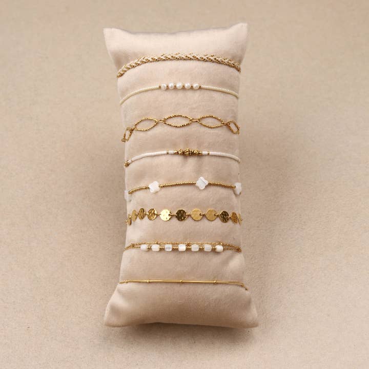 Juego de 16 pulseras de acero (blanco) para venta al por mayor de Les Cleias