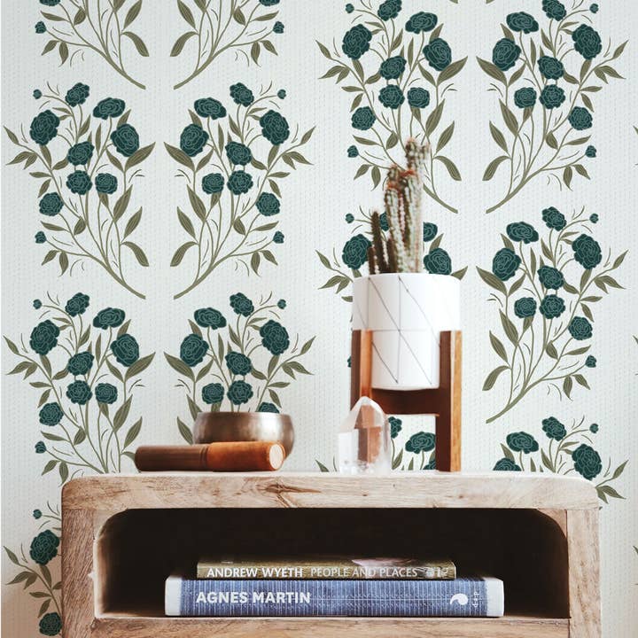 Vintage Climbing Florals Wallpaper for wholesale by Everett Park
