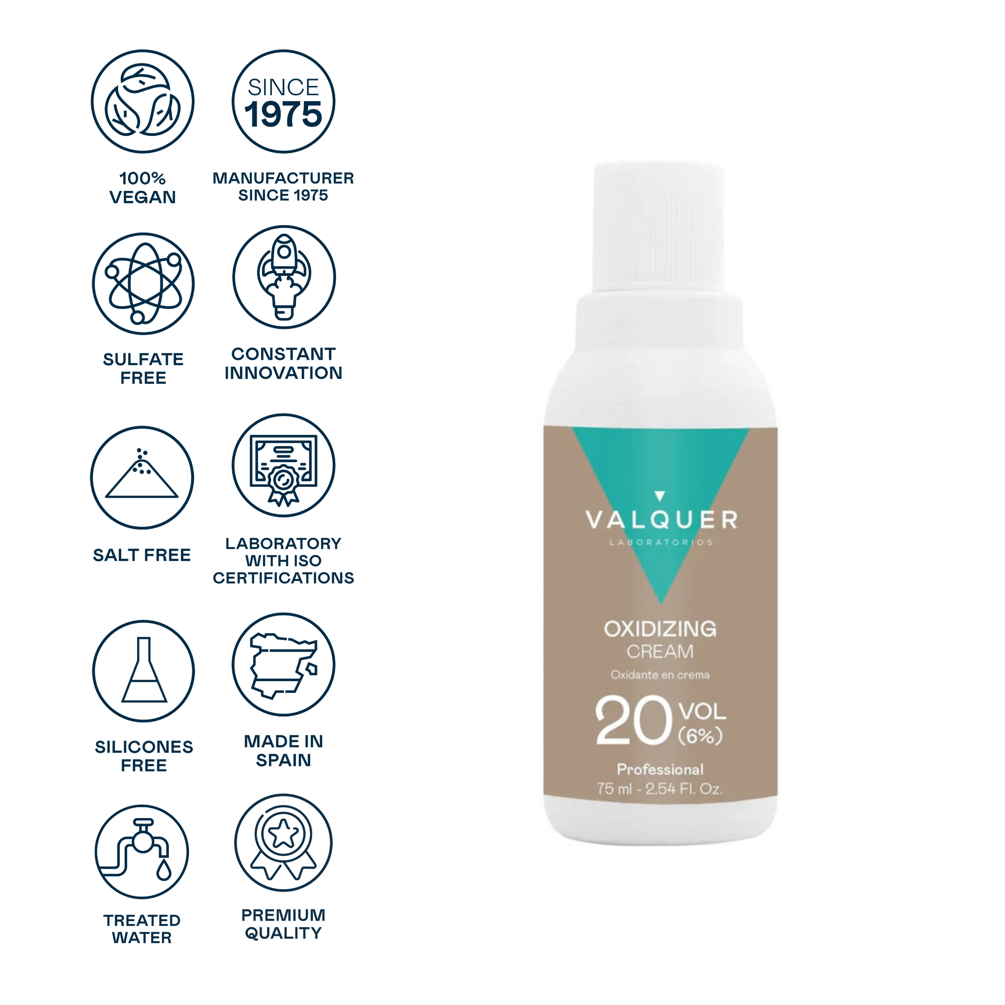 Valquer Laboratorios - Wholesale Hair Dye - Oxidant cream 30 vol (9%) - 75 ml4
