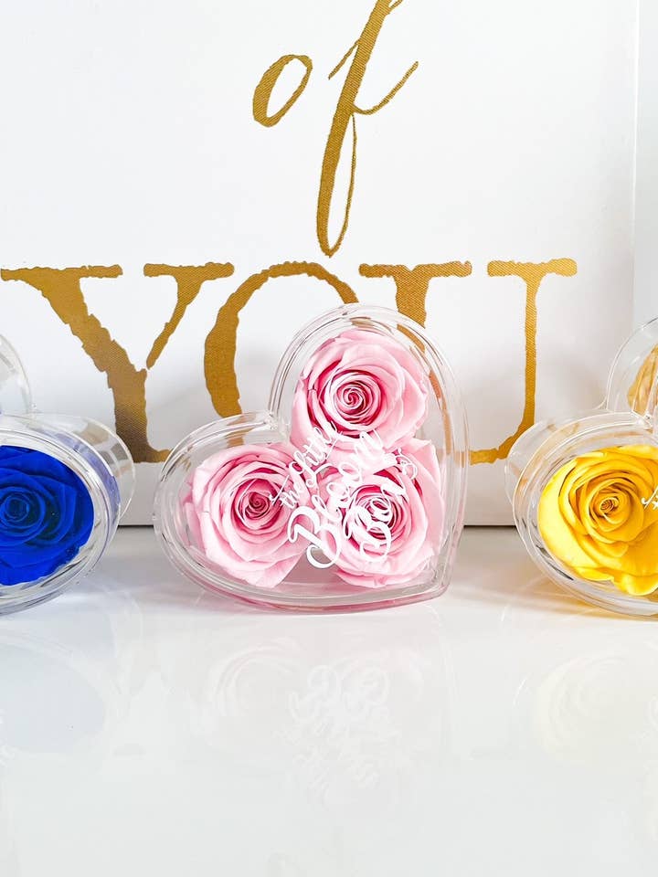3 Rose Mini Heart Bloom box for wholesale by The Little bloom box