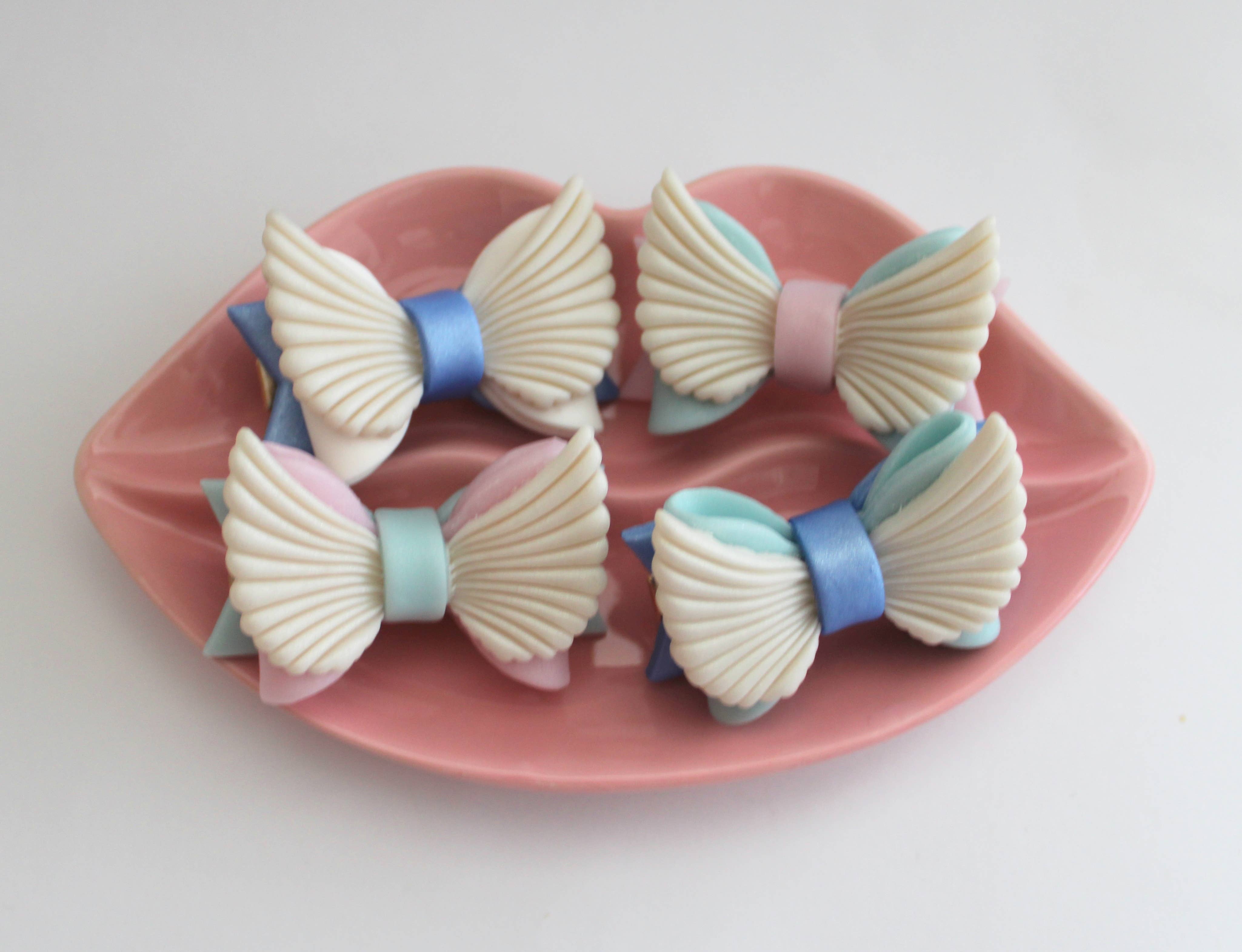 Sweets & Pearls – Großhandel Haarclip – Damen – Polymer Clay Pastell Engel Schleifen Haarspange8