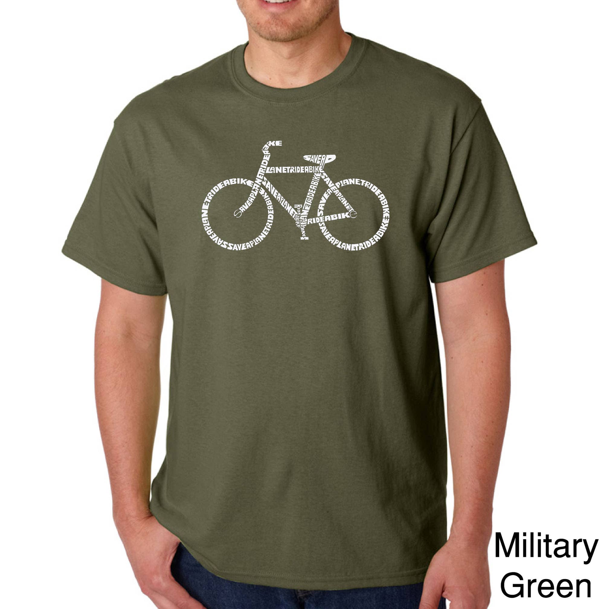 LA Pop Art - Wholesale Screen Printed T-Shirt - Men's - LA Pop Art Men's Word Art T-shirt - RIDE A BIKE5