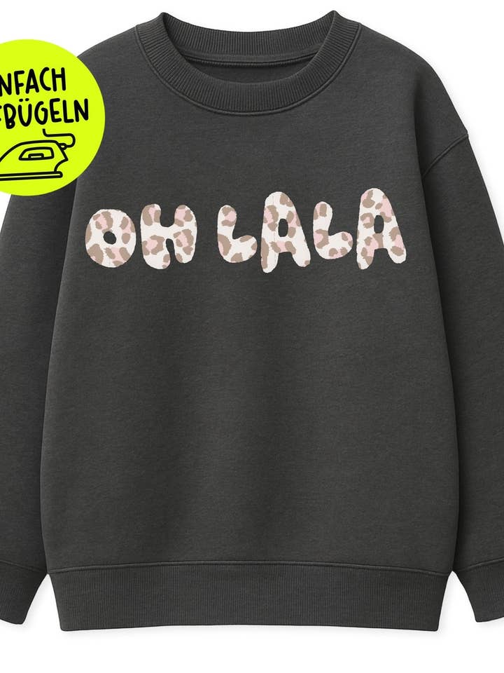 *LIMITED* XL Flock-Patch - oh la la -Leo- *iron-on* for wholesale by Paul und Clara