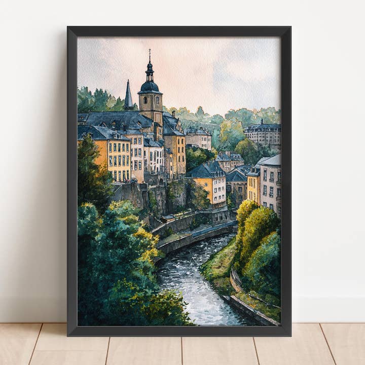 Luxembourg City, Luxembourg – Watercolor Art Print for wholesale by Premium Travel Art