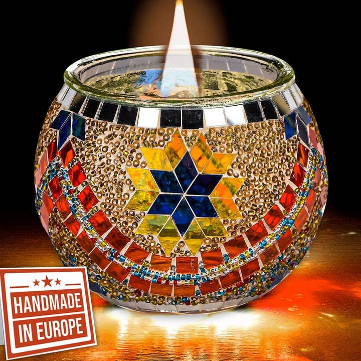 Portavelas de Mosaico Tiffany - Vidrio Colorido Hecho a Mano para venta al por mayor de HARMONIFY