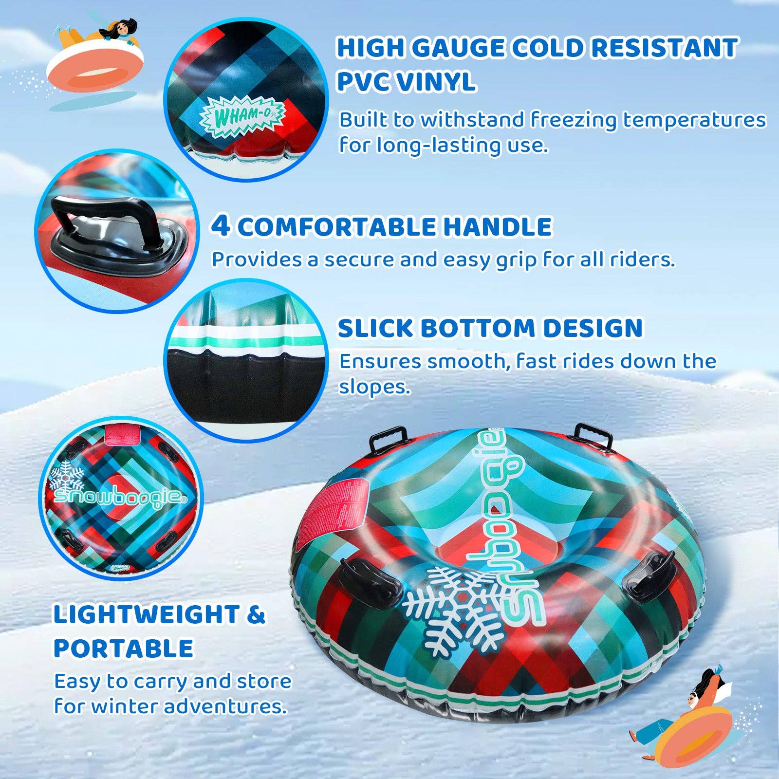 Sixale - Wholesale Sporting Game - Kids & Baby - Wham-O Snow Boogie Air Tube 48" (Line pattern/Snow pattern)3