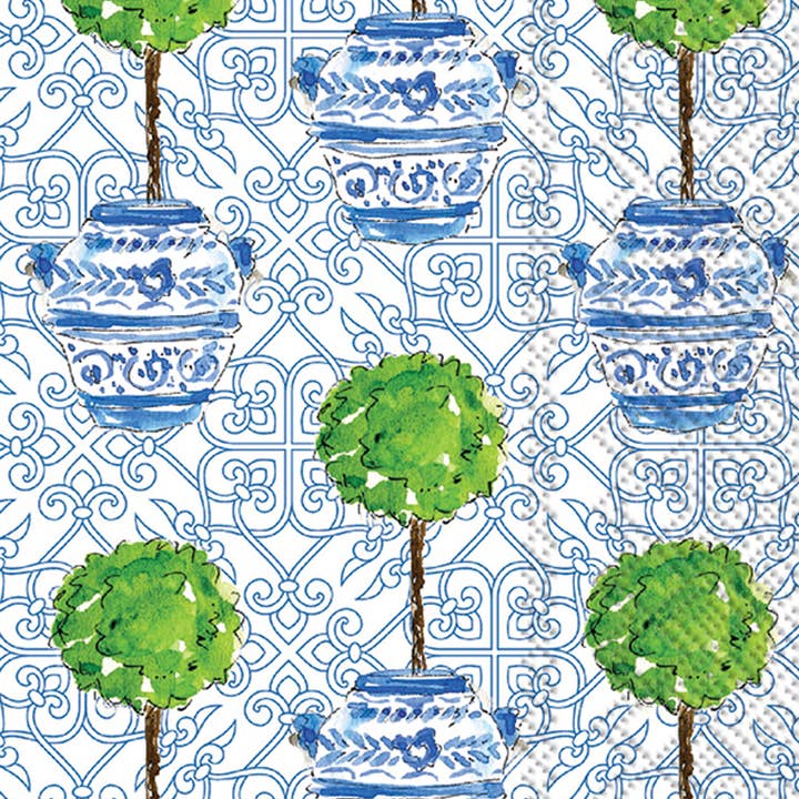 Paper Guest Towels 16 count Blue Topiary for wholesale by Boston International