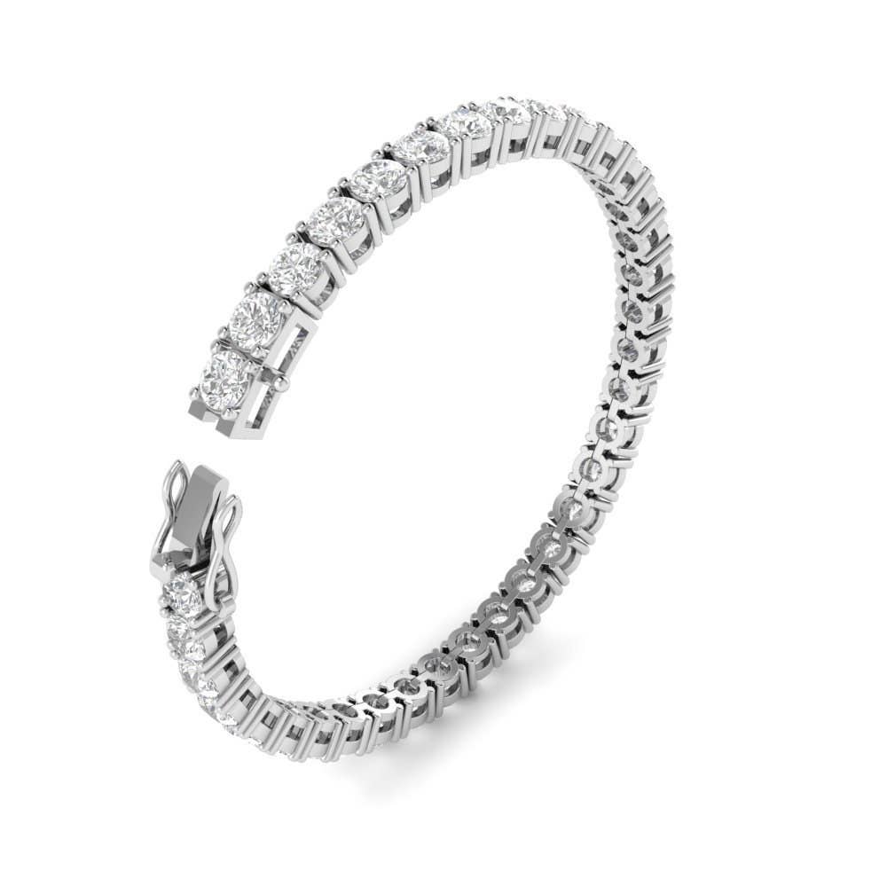 TwoBirch - Wholesale Tennis Bracelet - White Gold Plated Moissanite Tennis Bracelet, Various Sizes3