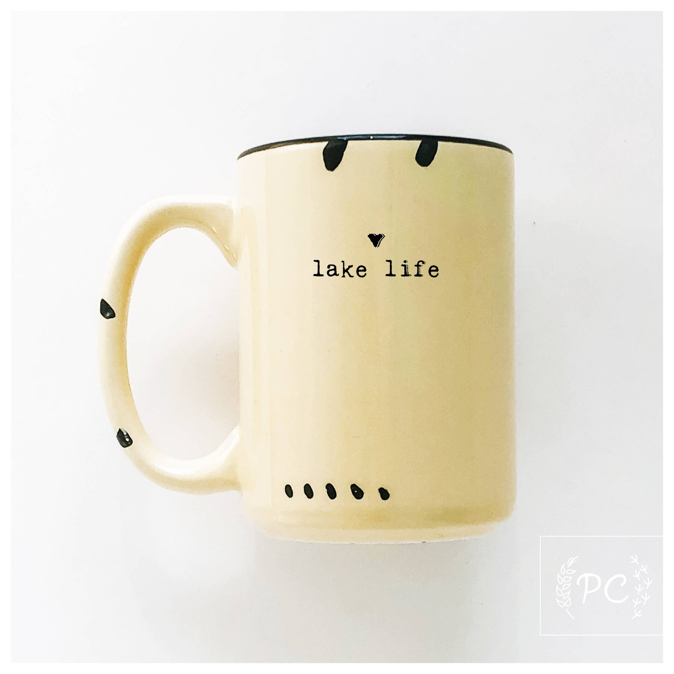Prairie Chick Prints - Wholesale Coffee Mug - Lake Life Small Heart | Ceramic Mug1