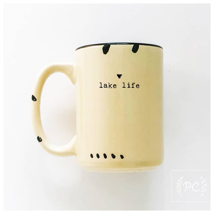 Prairie Chick Prints - Wholesale Coffee Mug - Lake Life Small Heart | Ceramic Mug1