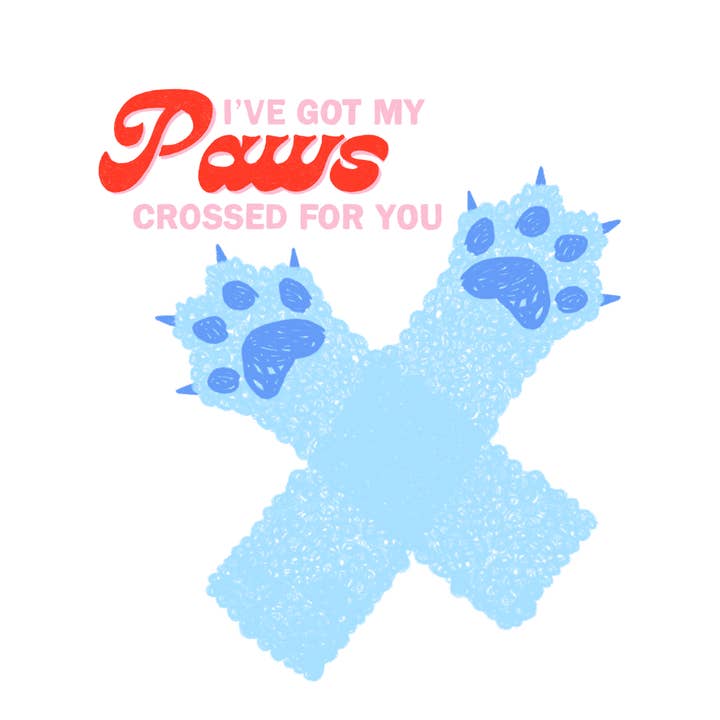 Boa Sorte, Cartão de Felicitações Paws Crossed por atacado de Sayers Studio