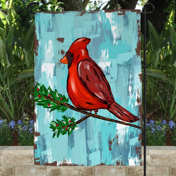 Drapeau de jardin cardinal Red Bird pour la vente par Painted Skies