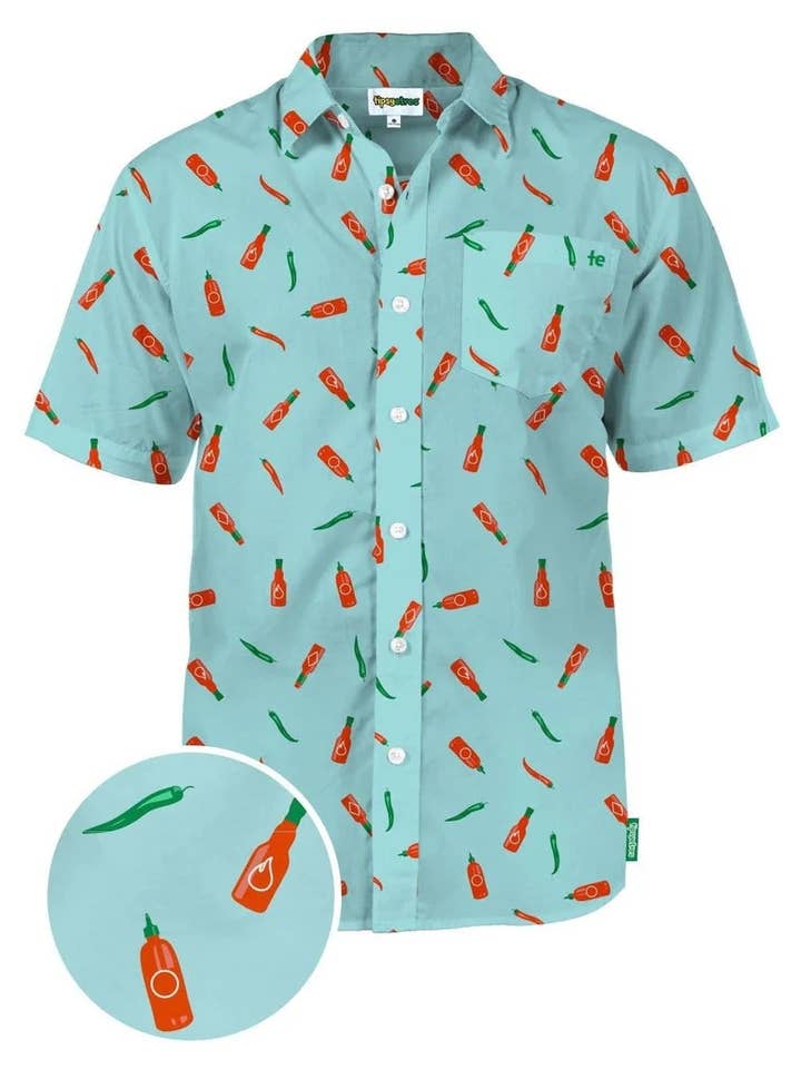 Hot Sauce Summer Hawaiian Shirt - Men's Chili Button Down for wholesale by Tipsy Elves