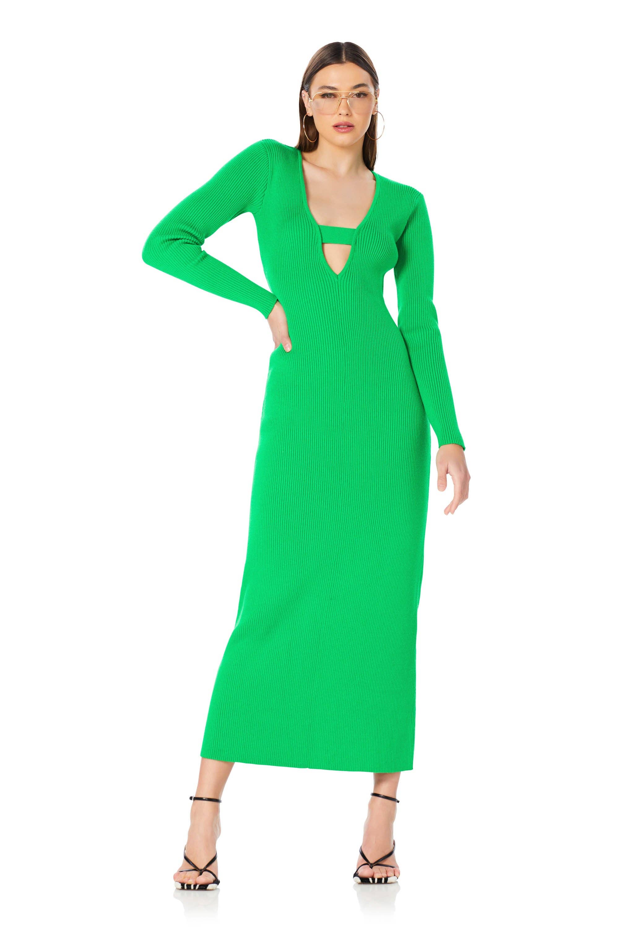 Darby Midi Dress - Bright Green for wholesale on Faire0