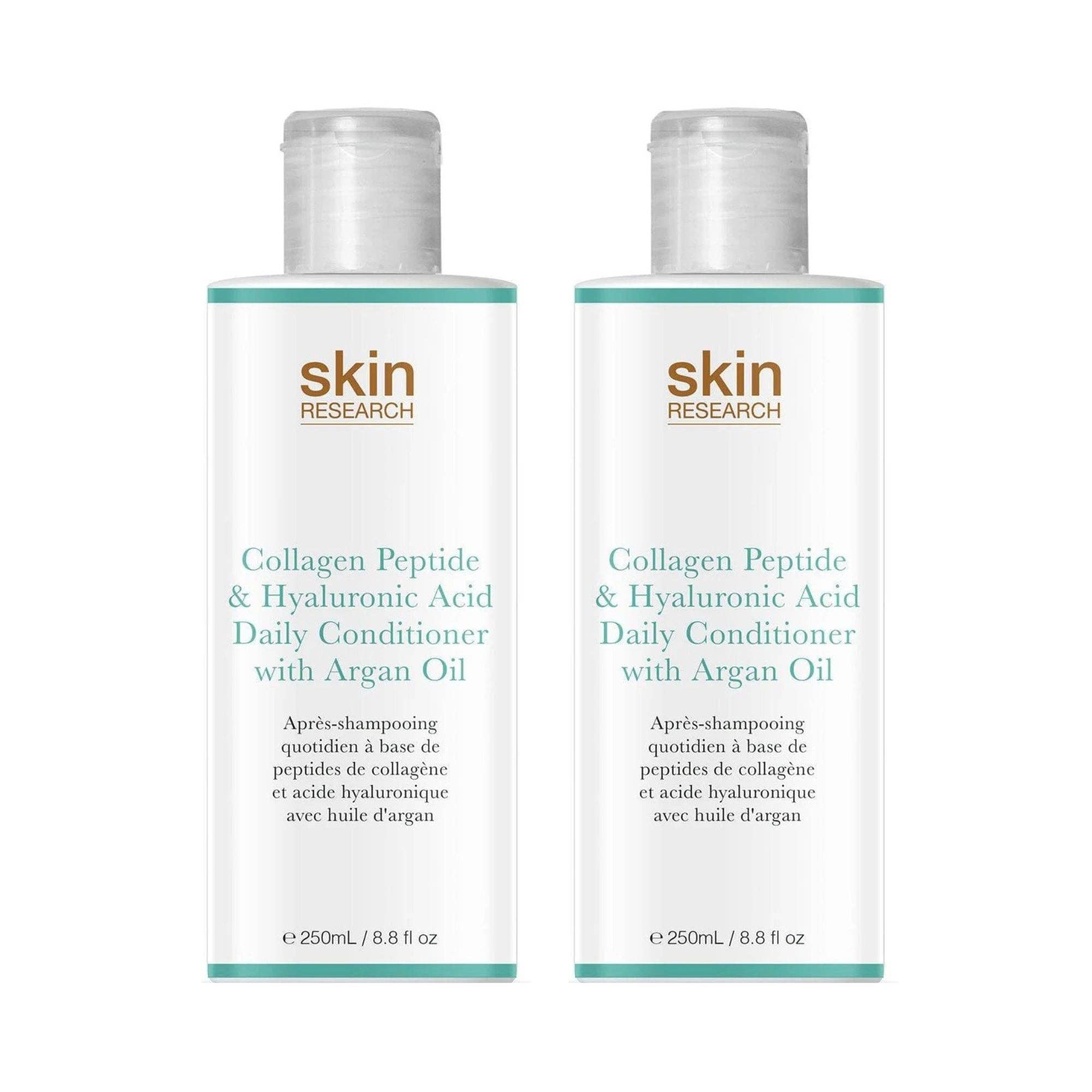 Skin Research Ltd. | Anti-Ageing Skincare & Beauty – wholesale Hair conditioner – Skin Research Collagen Peptide & Hyaluronic Acid Daily Conditioner with Argan Oil 250ml Twin Value Savings Pack