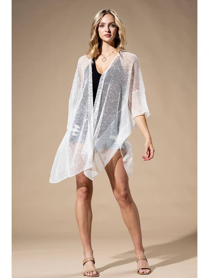 Urbanista - Wholesale Swim Cover Up - Women's - Embellished Sequin Mesh Cover Up