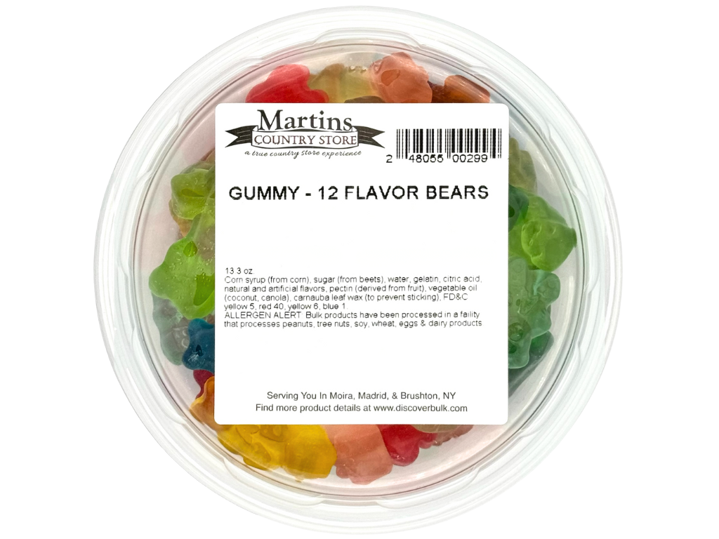 Martin's Country Store LLC - Wholesale Gummy - GUMMY BEARS - 12 SMAKEN 13.3 oz3
