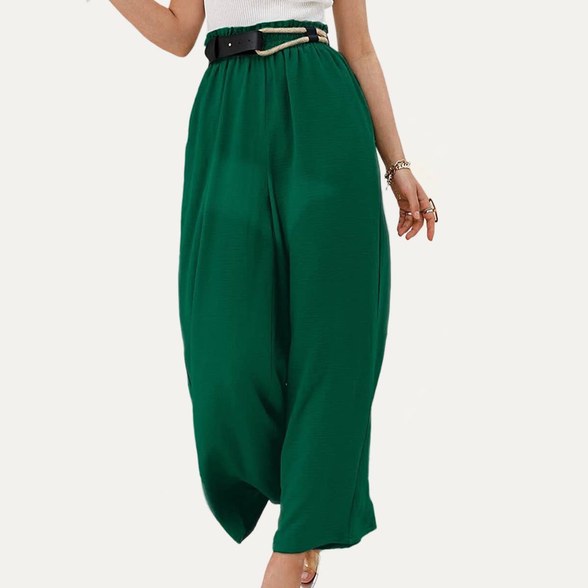 The Moment Collection - Vente Pantalon – femme - Pantalon large à taille haute pour journées décontractées et décontractées7