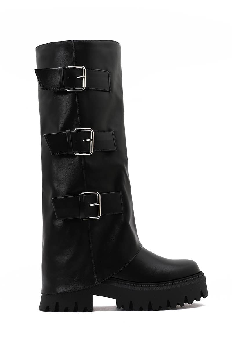 Joia Paris - Wholesale Booties - Women's - High boots with lug sole and triple straps WZ-1125
