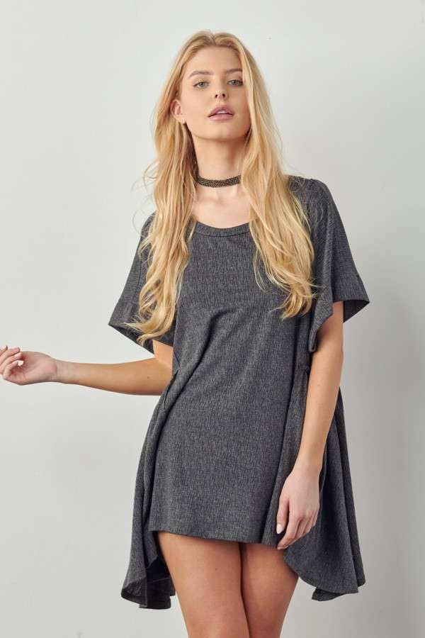 JADE BY JANE – wholesale Tunika - Dam – ÖVERDIMENSIONERAD SHARKBITE BOTTEN TUNIKA PLUS STORLEK3