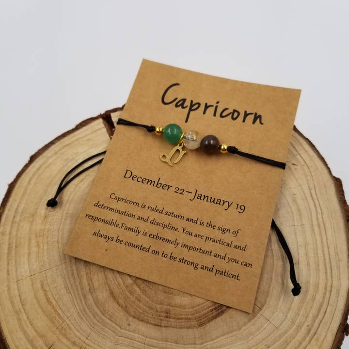 CHAKRA JEWELRY - Wholesale Beaded Bracelet - Natural Stone Chakra Bead Constellation Bracelet with Card12