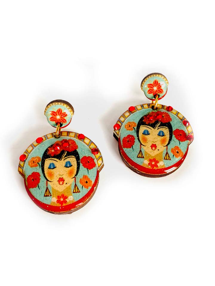 boucles d'oreilles artistiques insolites, bijoux britanniques faits à la main pour la vente par Rosie Rose Parker