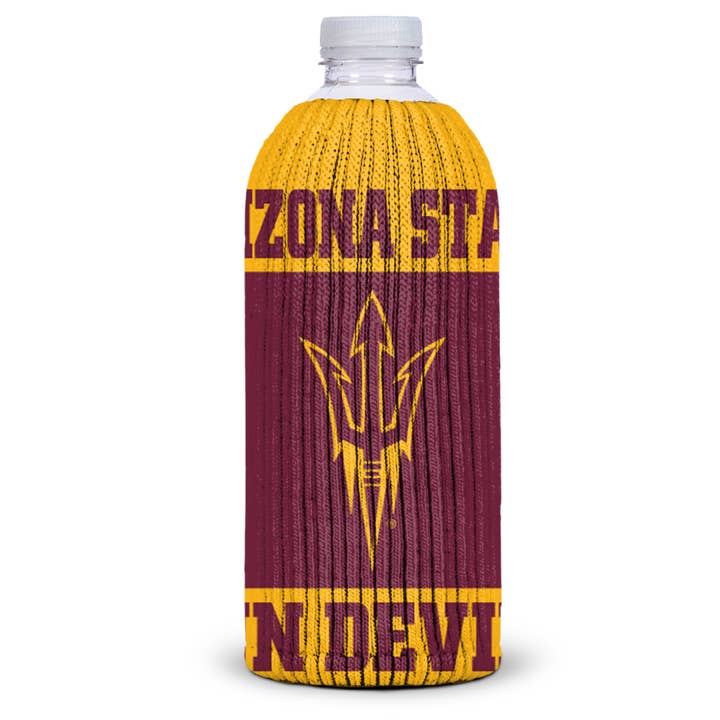Majestic Sports - Wholesale Drink Huggers & Koozies - NCAA Arizona State Knit Bottle Cooler - Bottle Koozie