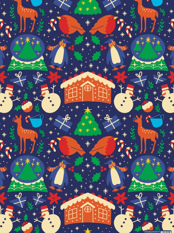 Feiras Divertidas Papel de Embrulho Azul de Natal por atacado de Objectables Publishing Limited