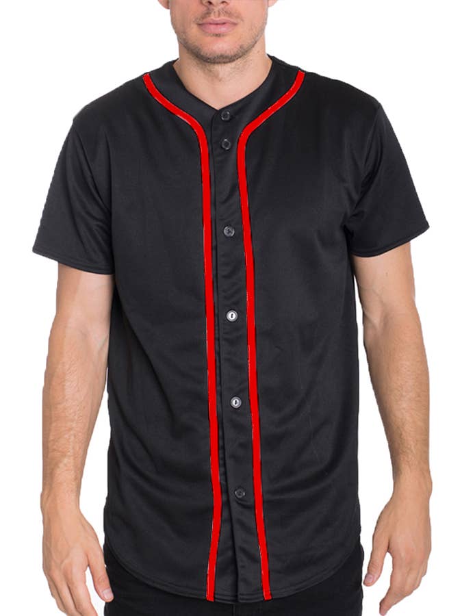 WEIV - Wholesale Button Down Shirt - Men's - Unisex Baseball Jersey