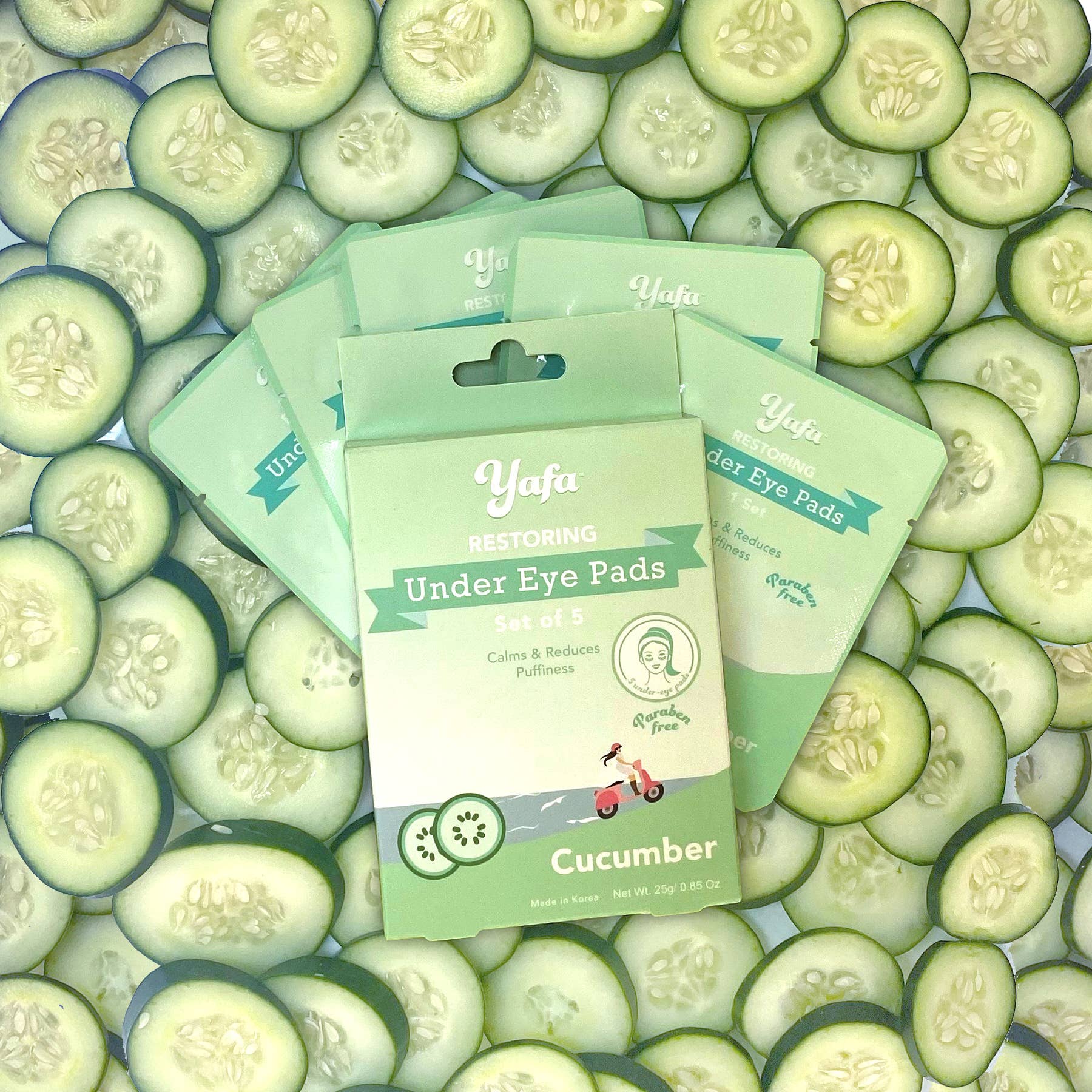 Yafa Beauty - Wholesale Eye Treatment Mask - Yafa Cucumber Under Eye Pads, Set of 5 Pairs4