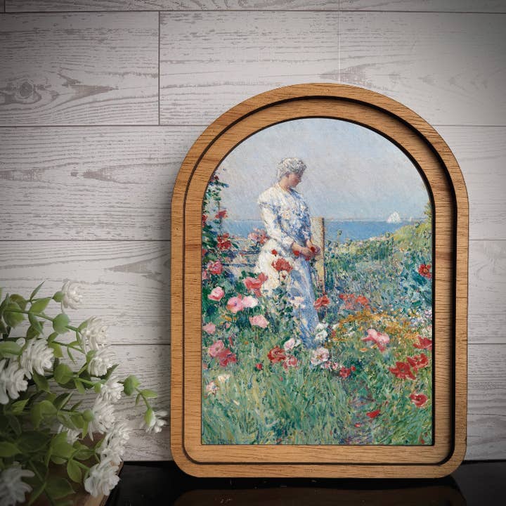 Arch Frame Art Print Victorian Woman Floral | Wood Frame for wholesale by Maci Loo Makings