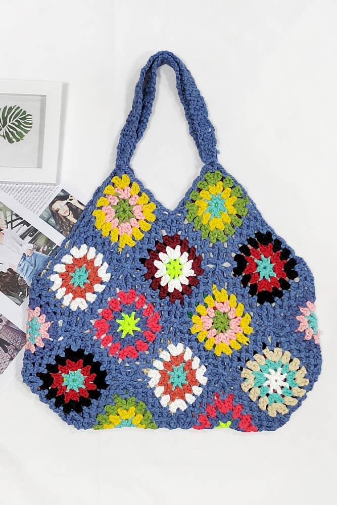 UNISHE - Wholesale Tote Bag - Women's - Colorful Fringe Decor Crochet Bag MOQ 3PCs OYM0034