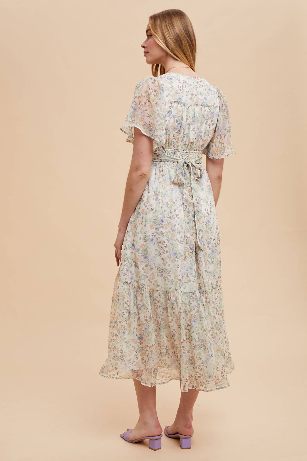 In Loom - Wholesale Dress - Women's - FLORAL FLUTTER SLEEVE MAXI DRESS2