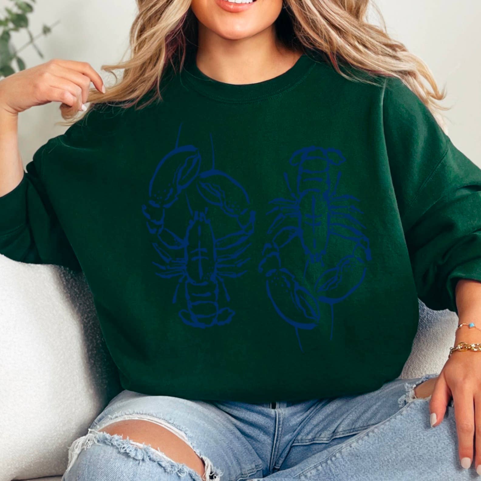 Shoppe SHC - Wholesale Graphic Sweatshirt - Women's - Coastal  Aesthetic | Summer 2025 Lobsters Sweatshirt   15