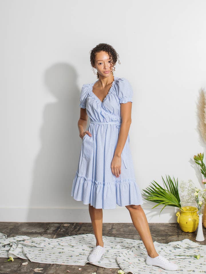 Pampas Dress in Seersucker for wholesale by Plante