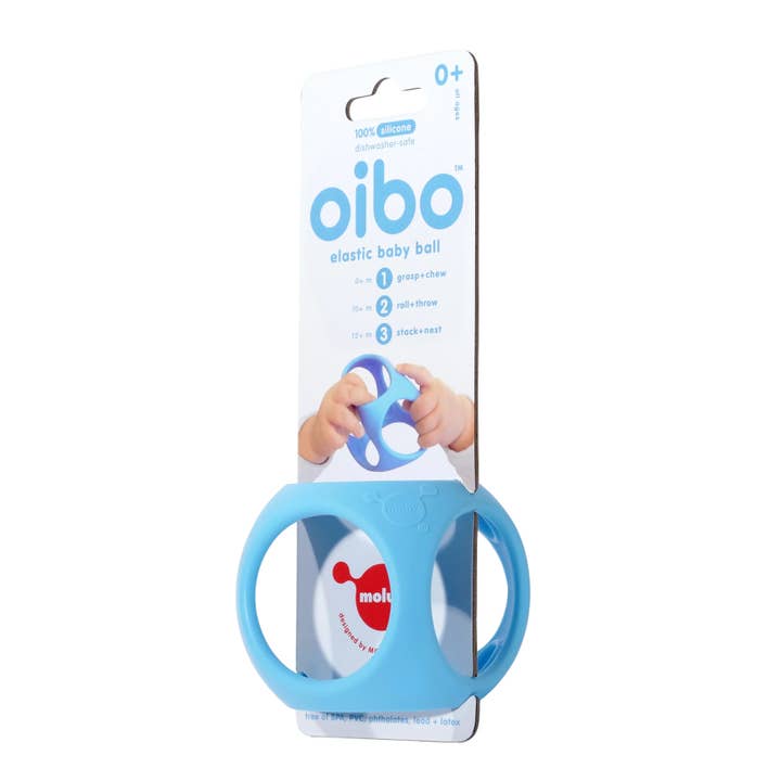 Fat Brain Toy Co. - Wholesale Sensory Ball - Baby - Oibo Sensory Toy by MOLUK - Blue