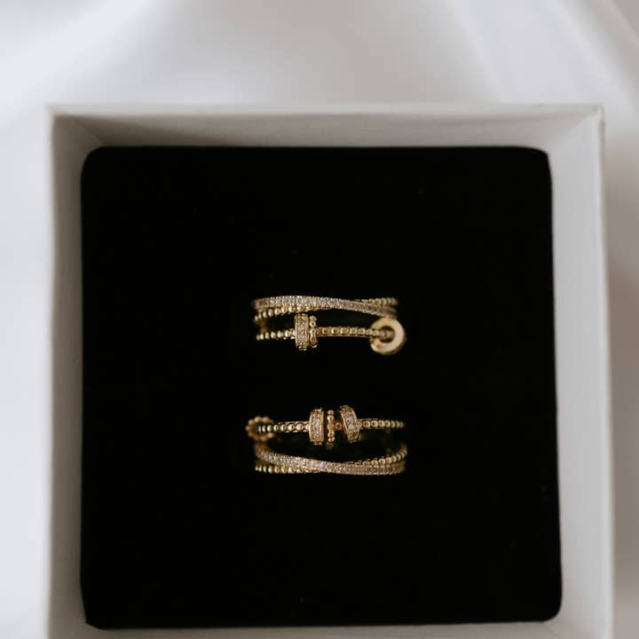 The Endo Essentials - Wholesale Band/stacked ring - Gold Sliding Anxiety Fidget Ring6