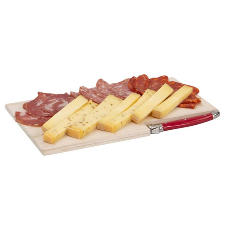 Deffrennes - Wholesale Cutting Board - Wooden cutting board with a knife2