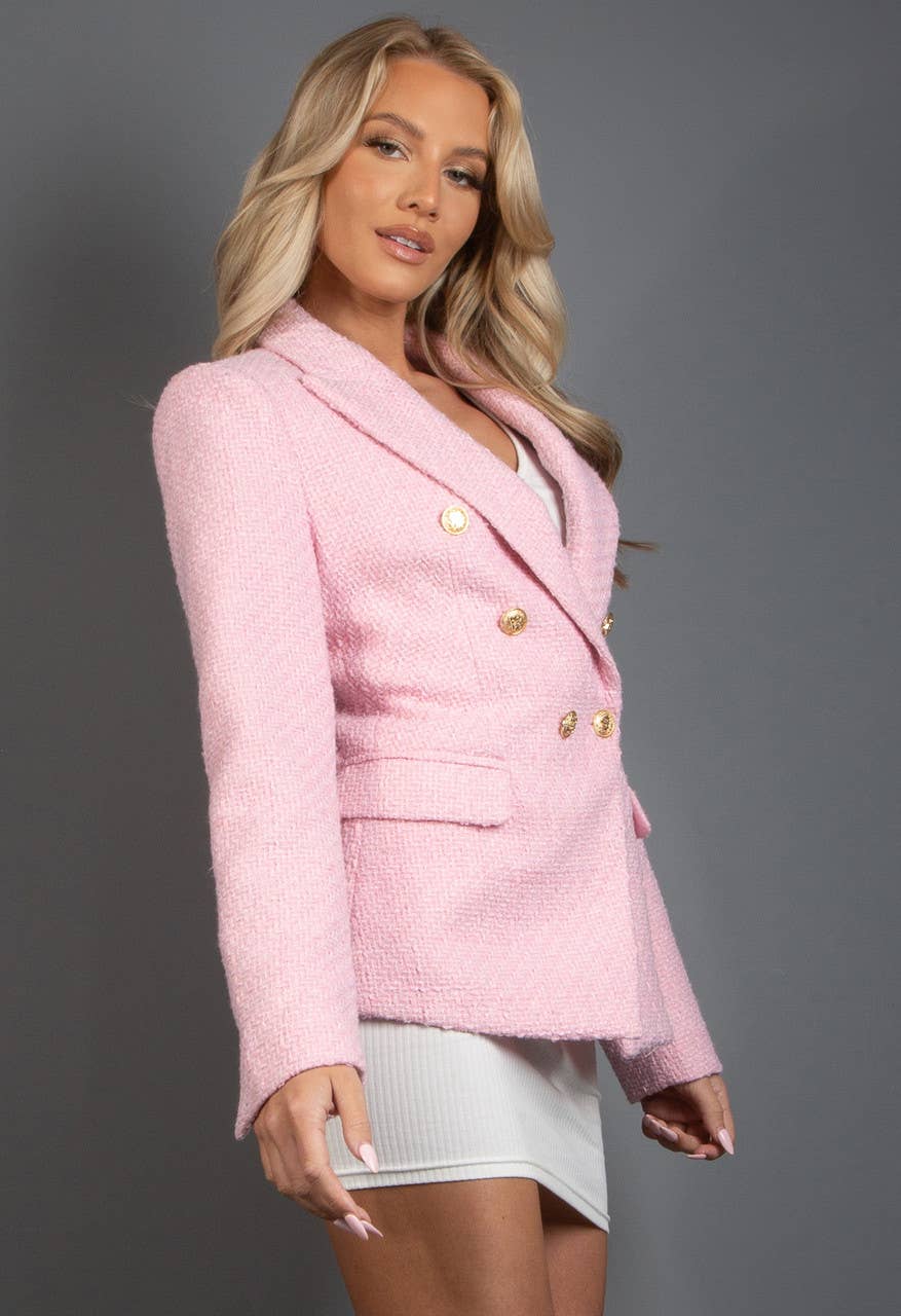 Attentif Paris – wholesale Jacket – Women's – Slim Fit Plain Tweed Jacket33