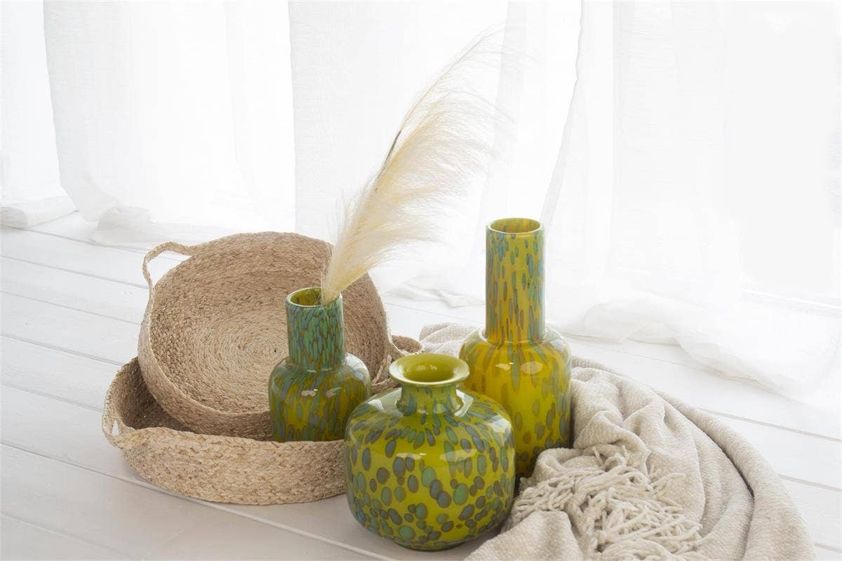 Truu Design - Wholesale Vase - Truu Design Bubble Glass Vase, Green/Yellow, 2 sizes8