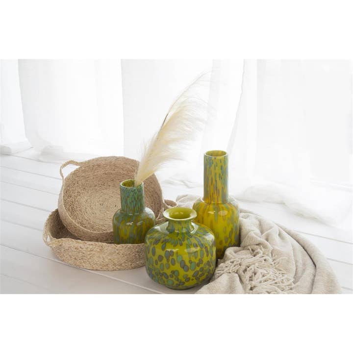Truu Design - Wholesale Vase - Truu Design Bubble Glass Vase, Green/Yellow, 2 sizes8