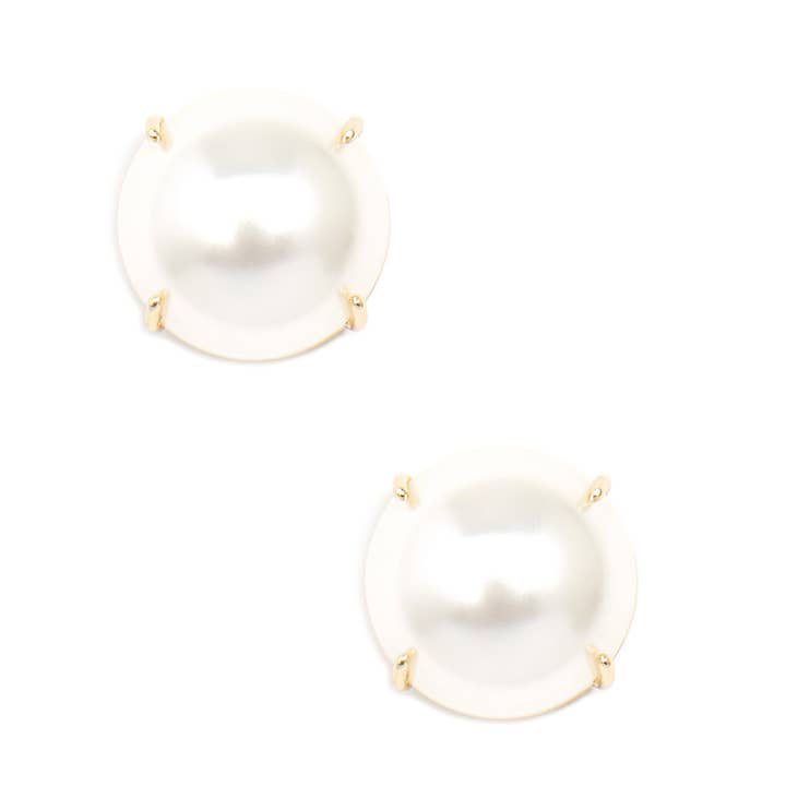 ZENZII Jewelry - Wholesale Stud/Post Earrings - Pearl Stud Earring with Setting