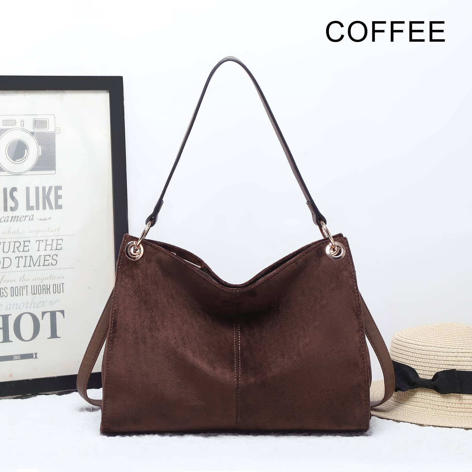 House of Milano – wholesale Shoulder bag – women's – 25453 Vegan Suede Slouch Bag3