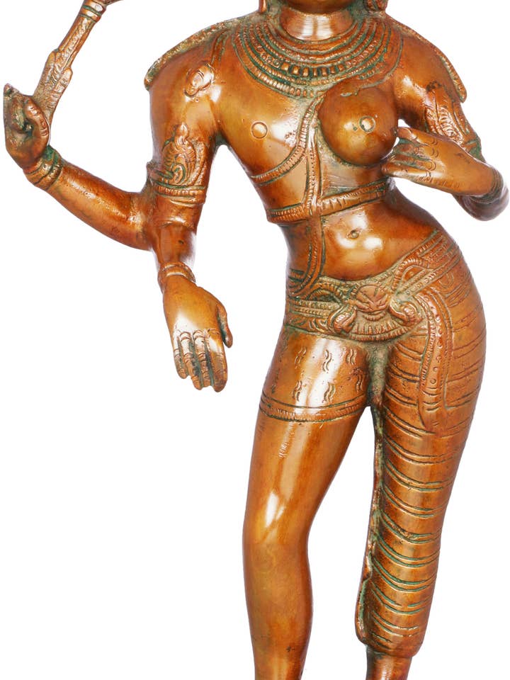 14" Ardhanarishvara (Shiva - Shakti) in ottone | Fatto a mano per la vendita all'ingrosso da parte di Exotic India Art