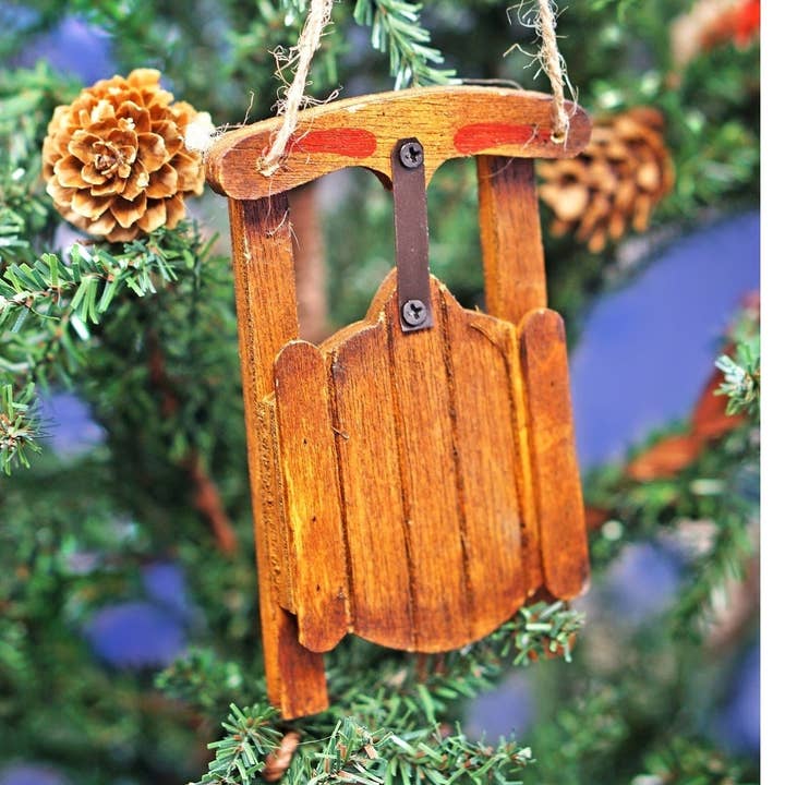 Sled Ornament Brown for wholesale by NACH