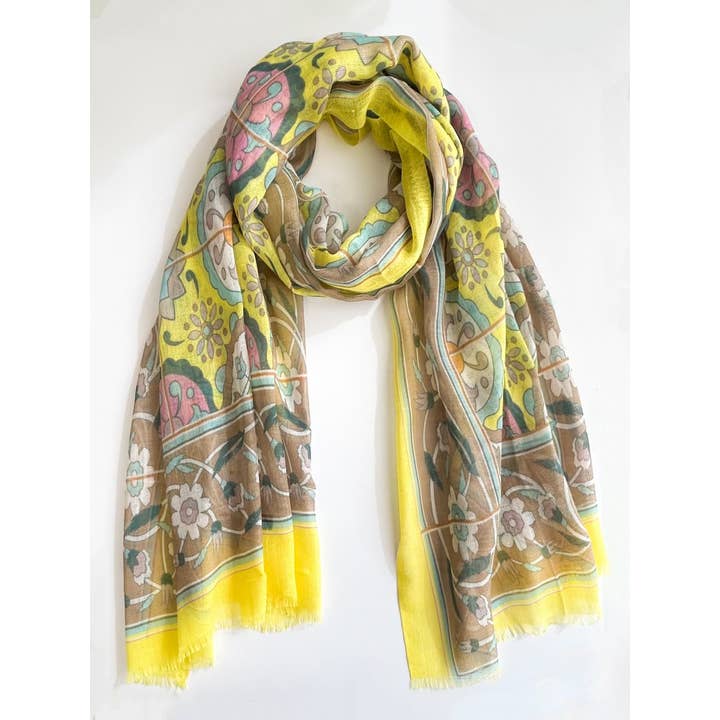 Passion - Spring/Summer Yellow Lightweight Scarf for wholesale by La-a SOLE