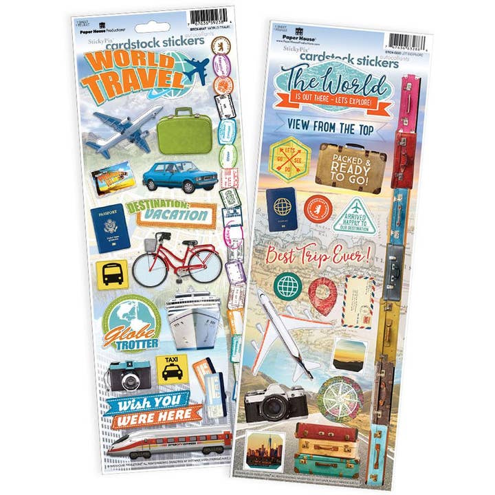 Paper House Productions - Wholesale Sticker - World Travel & Big Adventure Cardstock Sticker 2pk