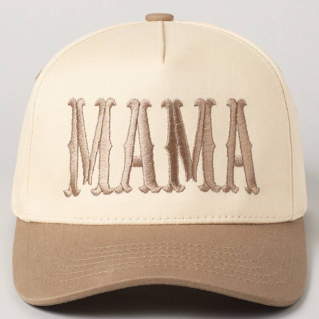 Fashion City - Wholesale Baseball Cap - Women's - MAMA Typographic Design Embroidery Baseball Cap0